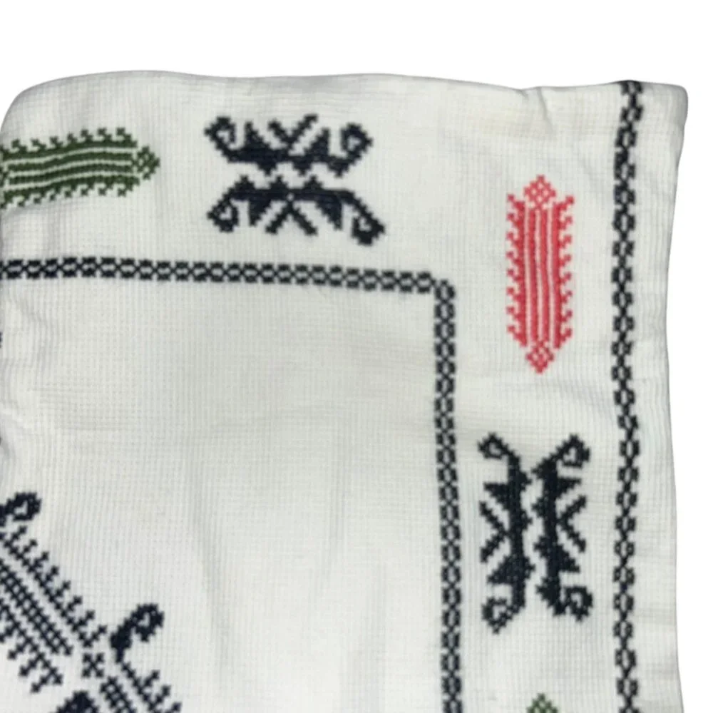 TWO ethnic Turkish print lumbar accent decorative pillows covers 19x9